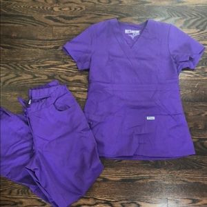 Purple scrubs